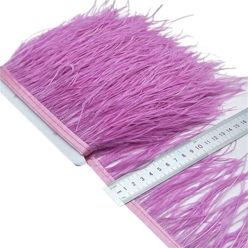 LXLAEOANG 2/5/10 Yards Straußenfederband Straußenfedern Trim Fransen Kleidung Dekoration für Nähen Handwerk(Light Purple,10 Yards) von LXLAEOANG