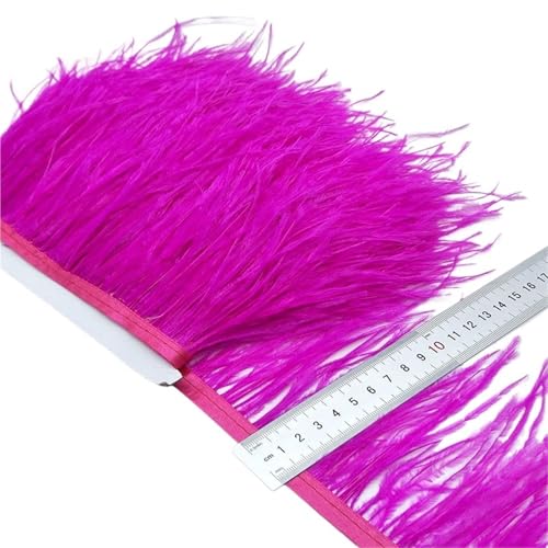 LXLAEOANG 2/5/10 Yards Straußenfederband Straußenfedern Trim Fransen Kleidung Dekoration für Nähen Handwerk(Rose,10 Yards) von LXLAEOANG