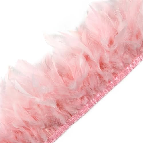 LXLAEOANG 2 Meter Federbesatz, Fransen, Höhe 10–15 cm, Hochzeit, Kleidung, Kleid, Dekoration, DIY, Federband, Nähen, Basteln für Nähen Handwerk(Pink) von LXLAEOANG