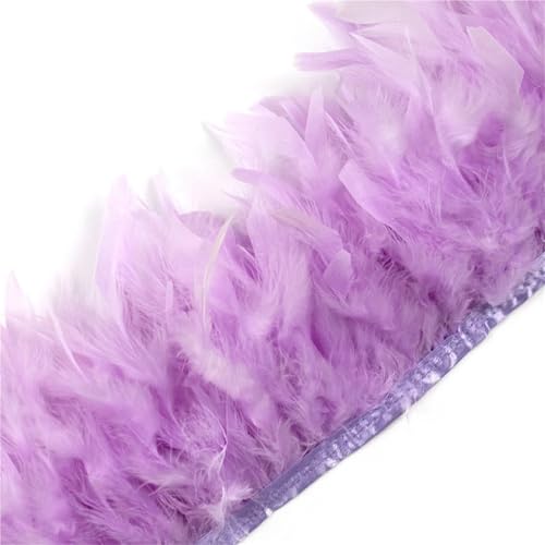 LXLAEOANG 2 Meter Federbesatz, Fransen, Höhe 10–15 cm, Hochzeit, Kleidung, Kleid, Dekoration, DIY, Federband, Nähen, Basteln für Nähen Handwerk(Red) von LXLAEOANG