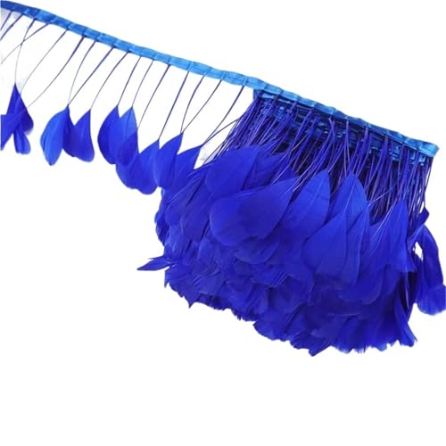 LXLAEOANG 2 Meter Federbesatz Band Band Basteln Fransen Quaste Federn Künstliche Dekorationen Hochzeit Handwerk Zubehör Dekor für Nähen Handwerk(Blue1) von LXLAEOANG