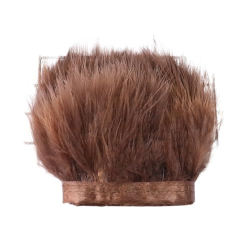 LXLAEOANG 2 Meter Flauschiges Federband, 8–10 cm Feder for Basteln, Fransen, Nähen, Hochzeit, Party, Kleidung, Kleid, Dekoration für Nähen Handwerk(Deep Coffee) von LXLAEOANG