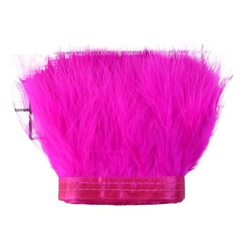 LXLAEOANG 2 Meter Flauschiges Federband, 8–10 cm Feder for Basteln, Fransen, Nähen, Hochzeit, Party, Kleidung, Kleid, Dekoration für Nähen Handwerk(Rose Red) von LXLAEOANG