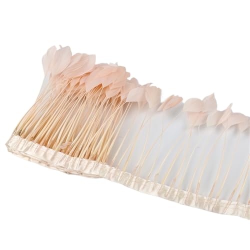 LXLAEOANG 2 m 6–8 Zoll Federborte zur Herstellung von Schmuck, Karneval, Dekoration, Kunsthandwerk, schöne Federn, Fransen, Band, Zubehör für Nähen Handwerk(Orange) von LXLAEOANG