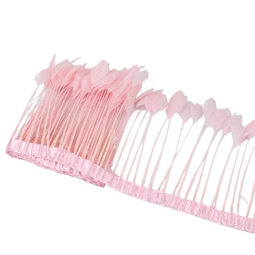 LXLAEOANG 2 m 6–8 Zoll Federborte zur Herstellung von Schmuck, Karneval, Dekoration, Kunsthandwerk, schöne Federn, Fransen, Band, Zubehör für Nähen Handwerk(Pink) von LXLAEOANG