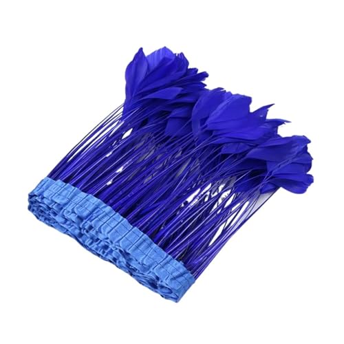 LXLAEOANG 2 m farbige Gänsefedern for Hochzeit, Schmuck, Kleid, Dekorationen, Fransen, Kleidung, DIY, Kunsthandwerk, Karneval, Party, gefärbte Federn für Nähen Handwerk(Blue3) von LXLAEOANG