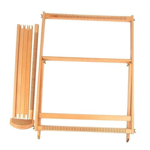 LXLAEOANG 23,6" H x 21,3" B Extragroßer DIY-Holzwebstuhl-Bausatz, Multi-Craft-Montagerahmen, Webstuhl, Strickmaschine für Erwachsene von LXLAEOANG
