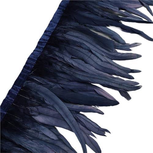 LXLAEOANG 25–30 cm Hahnenfederbesatz, Hühnerfedern, Besatz, Hahnenschwanzfeder, Band, Kleid, Rock, Kostüm, Karneval, Dekoration für Nähen Handwerk(17,10 Yards) von LXLAEOANG