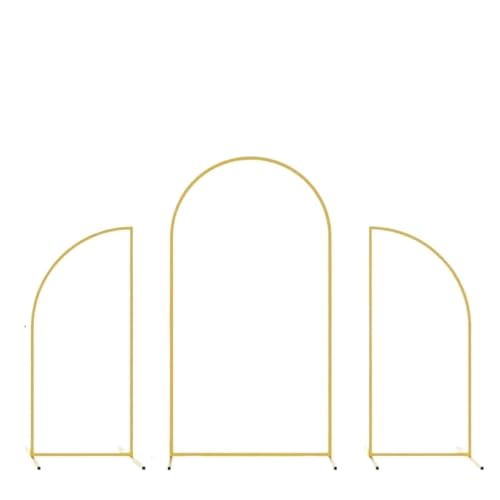 LXLAEOANG 3 Stück Gold Metall Hintergrund Bogen Ständer Hochzeit Dekoration Party Supplies Ballon Unterstützung Rahmen Geburtstag Foto Hintergrund Requisiten für Hochzeit Zeremonie(Type D) von LXLAEOANG