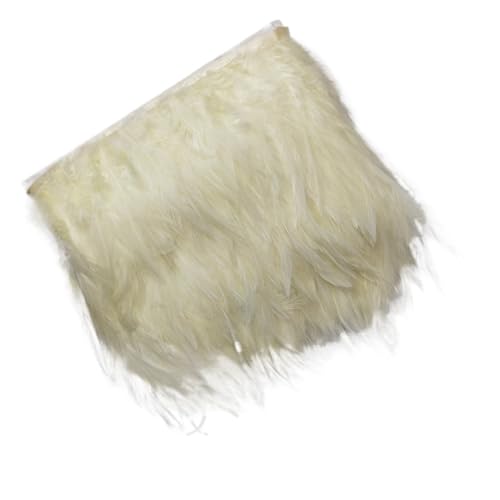 LXLAEOANG 5/10 Meter 10-15 cm 4-6 Zoll Huhn Hahn Schwanz Federn Trims Streifen for Hochzeit Party Kleidung Hahn Feder Trim für Nähen Handwerk(Beige,10m) von LXLAEOANG
