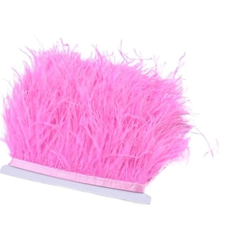 LXLAEOANG 8-10 cm Federn Straußenfedern Trim Hochzeit Handwerk DIY Federband Nähen Party Handgefertigter Kopfschmuck for Karneval für Nähen Handwerk(Deep pink) von LXLAEOANG