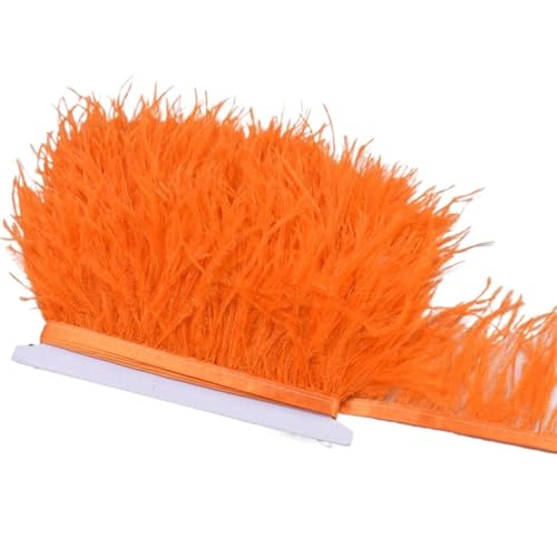 LXLAEOANG 8-10 cm Federn Straußenfedern Trim Hochzeit Handwerk DIY Federband Nähen Party Handgefertigter Kopfschmuck for Karneval für Nähen Handwerk(Orange) von LXLAEOANG