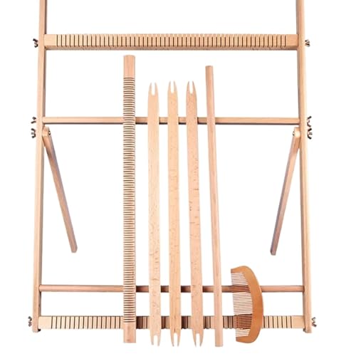 LXLAEOANG Großes Webstuhl-Set for Anfänger mit Ständer, Wandteppich, handgefertigt, gewebt, Wandkunst, Webstuhl, Webrahmen, Webstuhl, Weben, Strickwerkzeuge für Erwachsene(Large Size Wood) von LXLAEOANG