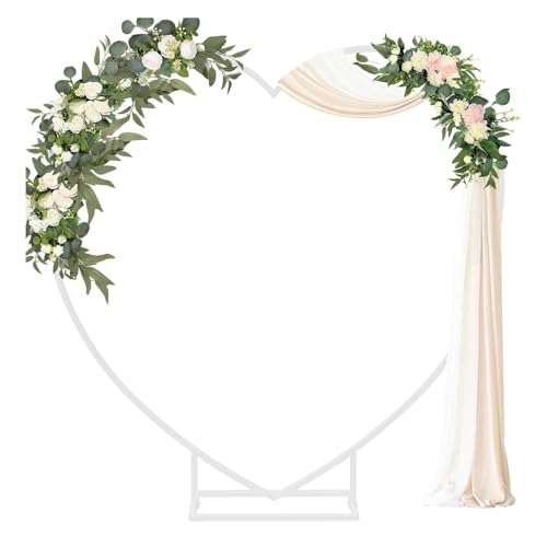 LXLAEOANG Herzförmiger weißer Metallballonbogenständerrahmen-Displaysatz, Liebesballonbogenrahmen for Heiratsantrag, Hochzeit für Hochzeit Zeremonie von LXLAEOANG