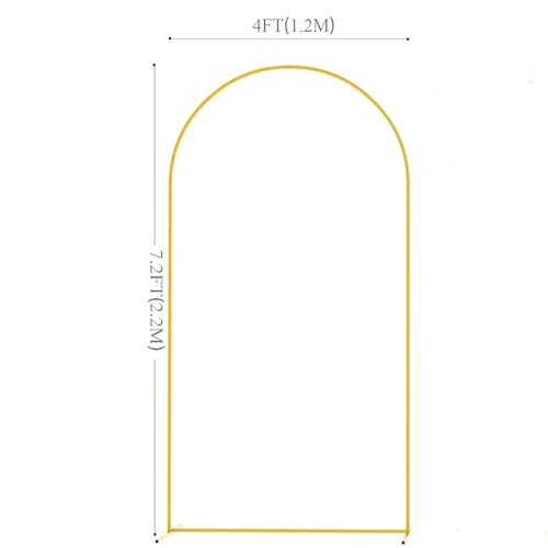 LXLAEOANG Hochzeitsbogen-Hintergrundständer, Ballonbogenständer, Metallbogen for Geburtstagsparty, Zeremoniendekoration, Hintergrund, Türrahmen, Gold für Hochzeit Zeremonie(7.2ft(220cm)) von LXLAEOANG