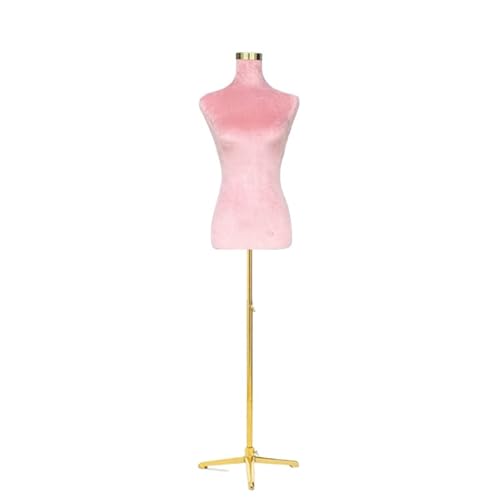 LXLAEOANG Kunststoffpuppe Lebensgröße zur Präsentation von Kleidern Damen Schaufensterpuppe Mädchen Halbkörper Schwarzer Samtstoff Dummy(Pink Velvet Cloth) von LXLAEOANG