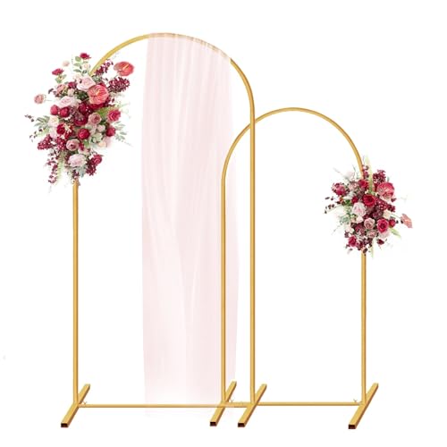 LXLAEOANG Metallbogen-Hintergrundständer, 2er-Set, Goldener Hochzeitsbogenständer, 2,2 m und 1,8 m, gewölbter Hintergrundrahmen for Geburtstagspartys, Abschlussfeiern für Hochzeit Zeremonie LXLAEOANG Metallbogen-Hintergrundständer, 2er-Set, Goldener Hochzeitsbogenständer, 2,2 m und 1,8 m, gewölbter Hintergrundrahmen for Geburtstagspartys, Abschlussfeiern für Hochzeit Zeremonie von LXLAEOANG