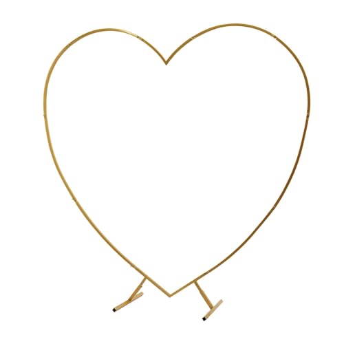 LXLAEOANG Moderner Blumen-Ballonrahmen-Hintergrund, 210 cm (6,89 Fuß) herzförmiger Metall-Ballonbogen-Ständerrahmen-Display-Kit for Hochzeiten für Hochzeit Zeremonie(Gold) von LXLAEOANG