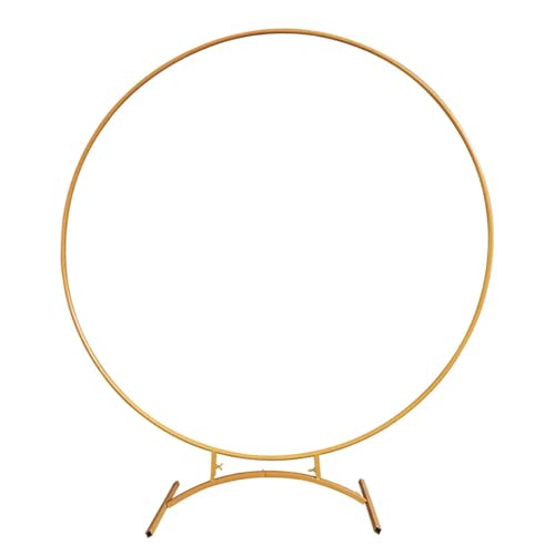 LXLAEOANG Runder Hochzeitsbogen-Hintergrundständer, Weißgold, Metallkreis, Ballon-Blumenbogenrahmen for die Geburtstagsparty-Dekoration für Hochzeit Zeremonie(Gold,Diameter1.8m) von LXLAEOANG