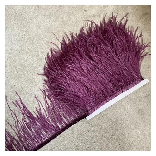 LXLAEOANG Straußenfederbesatz, Fransenfederband, 10–15 cm breit, Nähen, Basteln, Kostüme, Dekoration für Nähen Handwerk(Deep Purple,2 Yards) von LXLAEOANG
