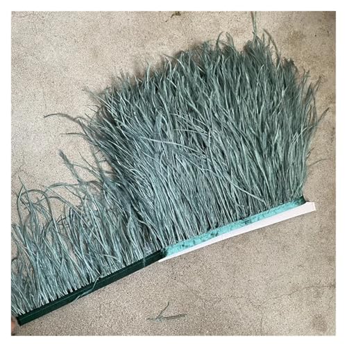 LXLAEOANG Straußenfederbesatz, Fransenfederband, 10–15 cm breit, Nähen, Basteln, Kostüme, Dekoration für Nähen Handwerk(Light Grey,10 Yards) von LXLAEOANG
