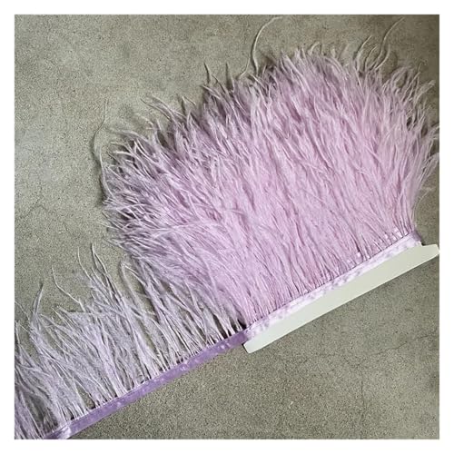 LXLAEOANG Straußenfederbesatz, Fransenfederband, 10–15 cm breit, Nähen, Basteln, Kostüme, Dekoration für Nähen Handwerk(Light Pink,5 Yards) von LXLAEOANG