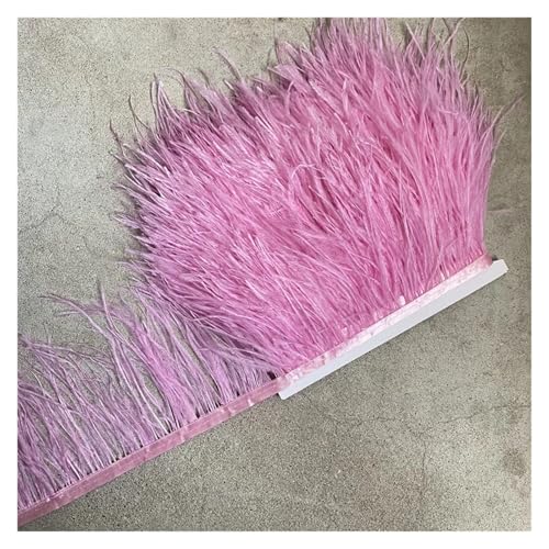 LXLAEOANG Straußenfederbesatz, Fransenfederband, 10–15 cm breit, Nähen, Basteln, Kostüme, Dekoration für Nähen Handwerk(Light Purple,5 Yards) von LXLAEOANG