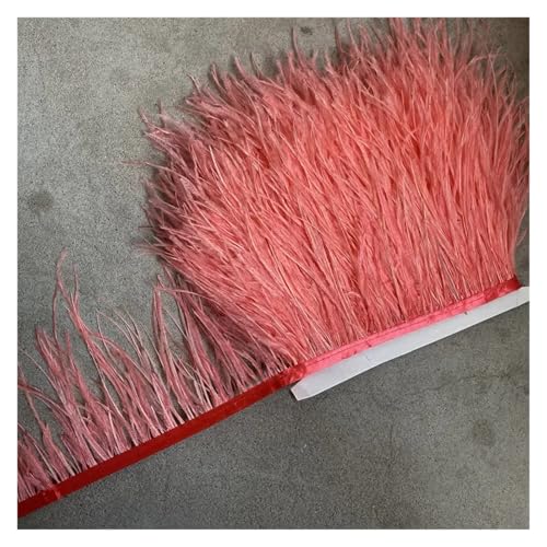 LXLAEOANG Straußenfederbesatz, Fransenfederband, 10–15 cm breit, Nähen, Basteln, Kostüme, Dekoration für Nähen Handwerk(Orange,10 Yards) von LXLAEOANG