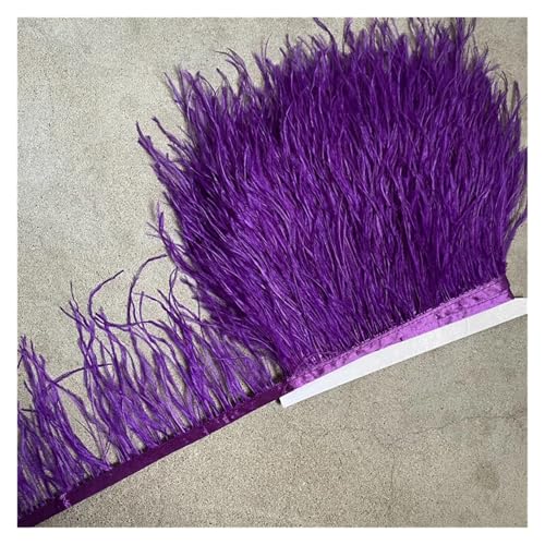 LXLAEOANG Straußenfederbesatz, Fransenfederband, 10–15 cm breit, Nähen, Basteln, Kostüme, Dekoration für Nähen Handwerk(Purple,10 Yards) von LXLAEOANG