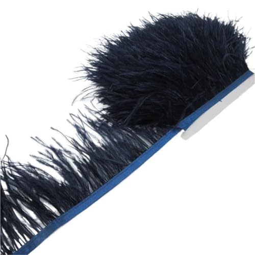 LXLAEOANG Straußenfederbesatz, Fransenfederband, 7,6–10,2 cm, 8–10 cm Breite, Nähen, Basteln, Kostüme, Dekoration für Nähen Handwerk(Blue,5 Yards) von LXLAEOANG