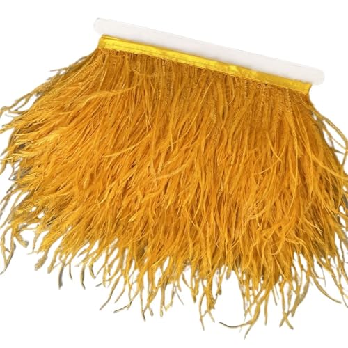 LXLAEOANG Straußenfedern-Besatz, 13–18 cm, 12,7–17,8 cm, Federfahnenband for DIY-Hochzeitskleid, Dekoration, Bastelzubehör für Nähen Handwerk(21,6 Meters) von LXLAEOANG
