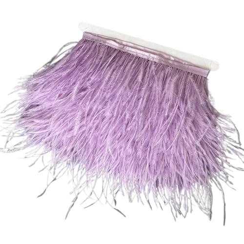 LXLAEOANG Straußenfedern-Besatz, 13–18 cm, 12,7–17,8 cm, Federfahnenband for DIY-Hochzeitskleid, Dekoration, Bastelzubehör für Nähen Handwerk(22,10 Meters) von LXLAEOANG