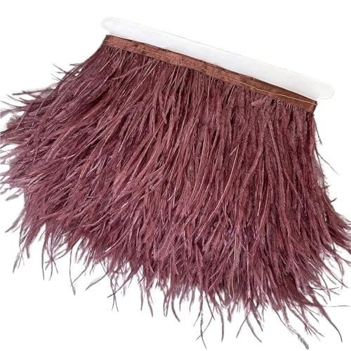 LXLAEOANG Straußenfedern-Besatz, 13–18 cm, 12,7–17,8 cm, Federfahnenband for DIY-Hochzeitskleid, Dekoration, Bastelzubehör für Nähen Handwerk(25,6 Meters) von LXLAEOANG