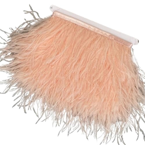 LXLAEOANG Straußenfedern-Besatz, 13–18 cm, 12,7–17,8 cm, Federfahnenband for DIY-Hochzeitskleid, Dekoration, Bastelzubehör für Nähen Handwerk(31,10 Meters) von LXLAEOANG