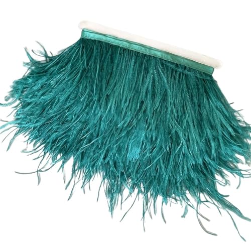 LXLAEOANG Straußenfedern-Besatz, 13–18 cm, 12,7–17,8 cm, Federfahnenband for DIY-Hochzeitskleid, Dekoration, Bastelzubehör für Nähen Handwerk(4,10 Meters) von LXLAEOANG