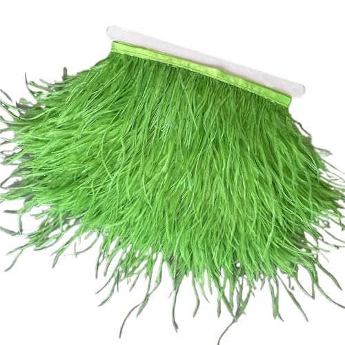 LXLAEOANG Straußenfedern-Besatz, 13–18 cm, 12,7–17,8 cm, Federfahnenband for DIY-Hochzeitskleid, Dekoration, Bastelzubehör für Nähen Handwerk(5,10 Meters) von LXLAEOANG