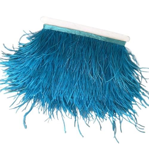 LXLAEOANG Straußenfedern-Besatz, 13–18 cm, 12,7–17,8 cm, Federfahnenband for DIY-Hochzeitskleid, Dekoration, Bastelzubehör für Nähen Handwerk(9,6 Meters) von LXLAEOANG