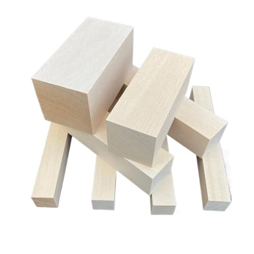 Lindenholz-Schnitzblock, Weichholz, unbehandelt, tragbar, Holzzubehör(10pcs 15x2x2cm) von LXLAEOANG