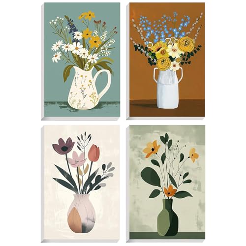 LXMYDM Malen nach Zahlen 4er Set, DIY Einfach Blumen in der Vase für Erwachsene und Anfänger, inkl. Pinsel, Acrylfarben und Holzstaffelei, Wanddeko und Geschenkidee, 20 x 30 cm LXMYDM Malen nach Zahlen 4er Set, DIY Einfach Blumen in der Vase für Erwachsene und Anfänger, inkl. Pinsel, Acrylfarben und Holzstaffelei, Wanddeko und Geschenkidee, 20 x 30 cm von LXMYDM