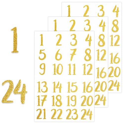 Aufkleber Glitzer Zahlen, Adventskalender Zahlen Dekoration, Selbstklebend Nummern Aufkleber, Nummern Sticker Deko, Adventskalender Sticker Dekoration, für Scrapbooking DIY Handwerk Aufkleber Glitzer Zahlen, Adventskalender Zahlen Dekoration, Selbstklebend Nummern Aufkleber, Nummern Sticker Deko, Adventskalender Sticker Dekoration, für Scrapbooking DIY Handwerk von LXONTSG