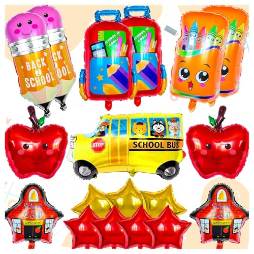 Einschulung Deko Schulanfang 20 PCS einschulung Schuleinführung schulanfang Deko Set,Einschulung Deko Folienballon,Schulkind Luftballons Schulanfang Folienballon Einschulung deko (B) von LXONTSG