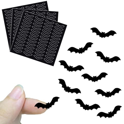 Fledermäuse Aufkleber Deko, 144 Stück Fledermaus Aufkleber Selbstklebend, Schwarze Fledermäuse Party Sticker, Klein Fledermaus Sticker, Halloween Party Deko Fledermäuse Aufkleber Deko, 144 Stück Fledermaus Aufkleber Selbstklebend, Schwarze Fledermäuse Party Sticker, Klein Fledermaus Sticker, Halloween Party Deko von LXONTSG