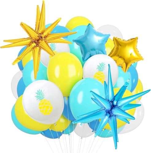 Hawaii Party Deko Ballons, Sommer Luftballons, Hawaii Folienballons, Ananas Latex Luftballons, Hawaiis Ananas Ballons, Ster Folienballon, Hawaiis Deko Ballon, Tropische Latex Luftballon von LXONTSG