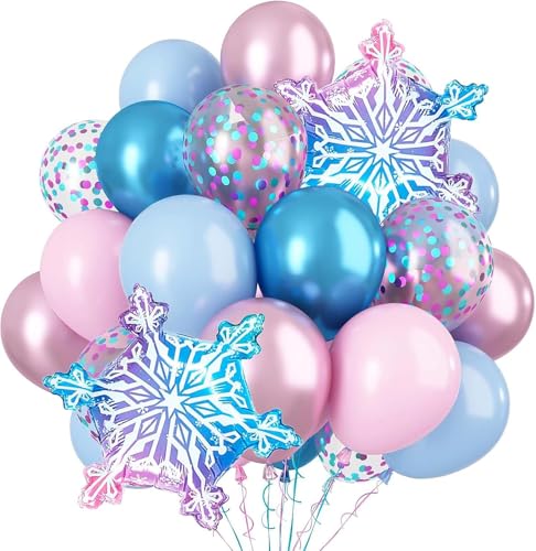 Schneeflocken Deko Luftballon, Schneeflocken Luftballon Set, Schnee Luftballons, Snowflake Luftballon, Schneeflocke Folien Ballon, Schneeflocken Helium Ballons, für Kindergeburtstag Party von LXONTSG