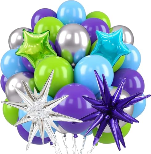 Folienballons, Party Dekorationen,Explosionsstern Luftballons Lila, Explosion Stern Folienballons, Videospiel Geburtstag Deko, Gaming Luftballons, Explosionsstern Luftballons, Stern Folienluftballon von LXONTSG