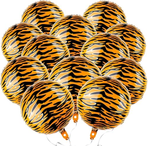 Leopard Print Balloon, 12pcs Dschungel Luftballons, Luftballon Tiere, Dschungel Folienballon, Tierdruck Folien Ballons, Gepard Ballons, Folienballon Waldtiere, Waldtiere Geburtstag Deko von LXONTSG
