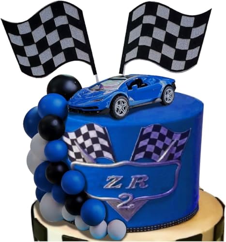 Tortendeko Auto Geburtstag, Racing Car Cupcake Toppers, Rennwagen Deko Torte, Auto Kuchen Deko, Cars Torte Topper, Auto Cupcake Toppers, Geburtstag Tortendeko Cars, Auto Kuchen Toppers von LXONTSG