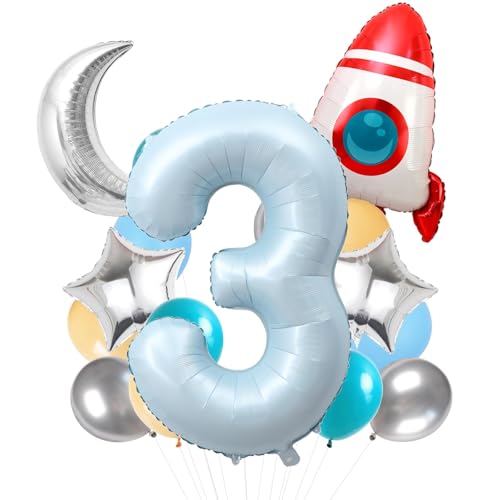 Rakete Deko Ballons, Weltraum Party Ballon, Geburtstag Deko Junge 3 Jahre Weltraum, Enthält Rakete Party Folienballons, Zahlen Mond Stern Ballons, Weltraum Motto Party Dekoration Rakete Deko Ballons, Weltraum Party Ballon, Geburtstag Deko Junge 3 Jahre Weltraum, Enthält Rakete Party Folienballons, Zahlen Mond Stern Ballons, Weltraum Motto Party Dekoration von LXONTSG