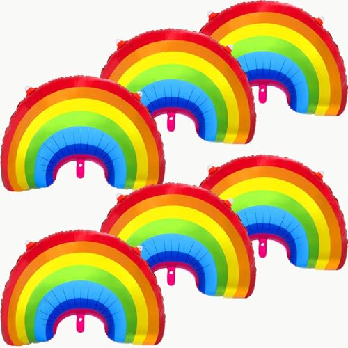 Regenbogen Party Ballon, Regenbogen Deko Luftballons, Ballon Party Rainbow, Regenbogen Ballons Helium, Regenbogen Ballon XXL, für Kindergeburtstag Hochzeit Baby Shower Jubiläum(6) von LXONTSG