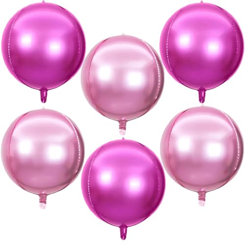Runde Folienballons, 6 Stück Runde Party Luftballons, 22 Zoll 4D Luftballons Deko, 4D Alluminio Luftballons, für Geburtstags, Hochzeits, Partydeko Runde Folienballons, 6 Stück Runde Party Luftballons, 22 Zoll 4D Luftballons Deko, 4D Alluminio Luftballons, für Geburtstags, Hochzeits, Partydeko von LXONTSG